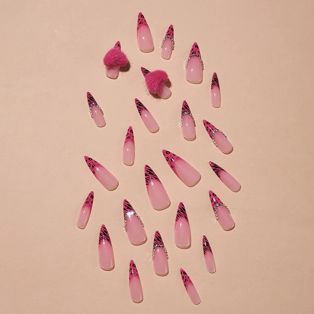 Halloween Red Bloodstain False Nails Long Coffin Ballet Full Cover Press on Nails Detchable Full Cover Fake Nail Patches 24pcs