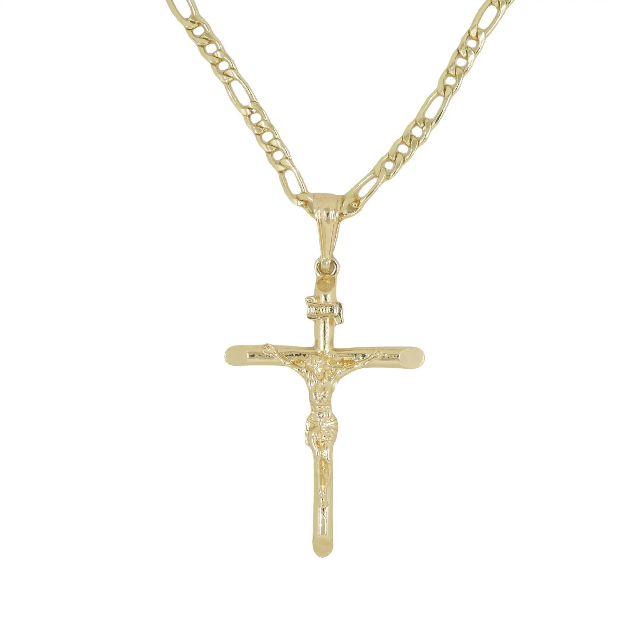 Gold-plated chain Jesús Pendant Cross necklace