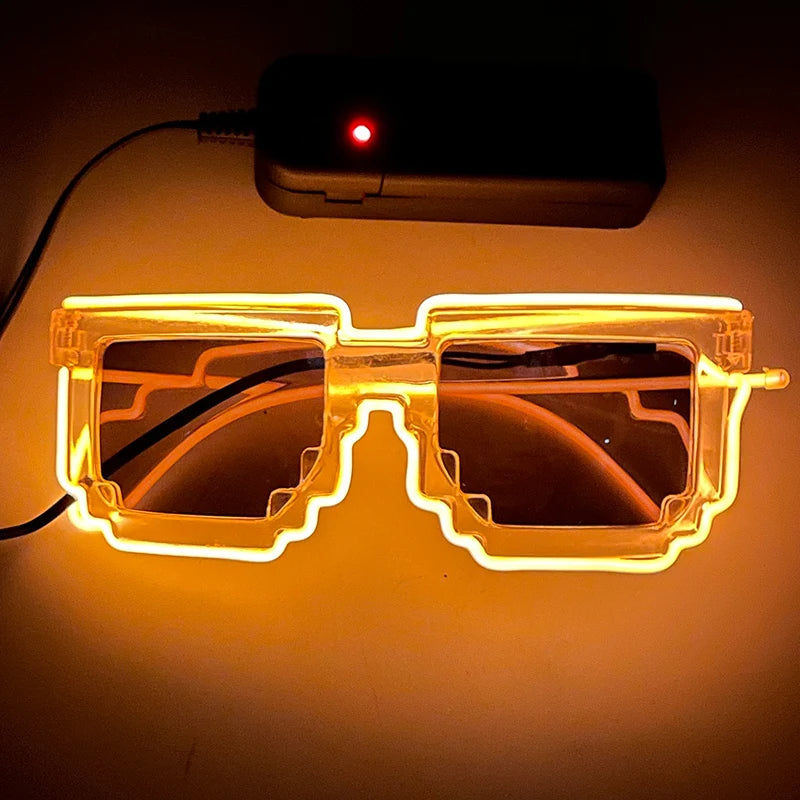 Funny Light Up Glasses Luminous LED Mosaic Glasses Men Women Halloween Party Supplies Glowing Glasses Neon Gafas Prpos