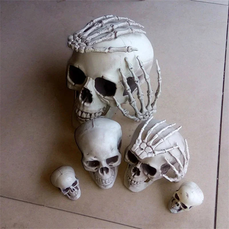 1-6Pair Halloween Skeleton Hand Scary Realistic Hand Bone Skull Decors Party Haunted House Halloween Terror Decoration Props