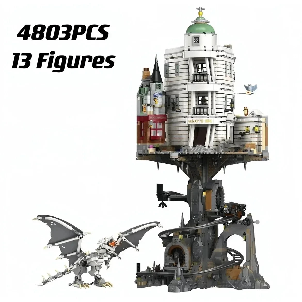 Christmas Promotion  4803pcs  FIT 76417 Gringotted Wizarding Bank Collectible Building Block Model Bricks Toys Birthday Gifts