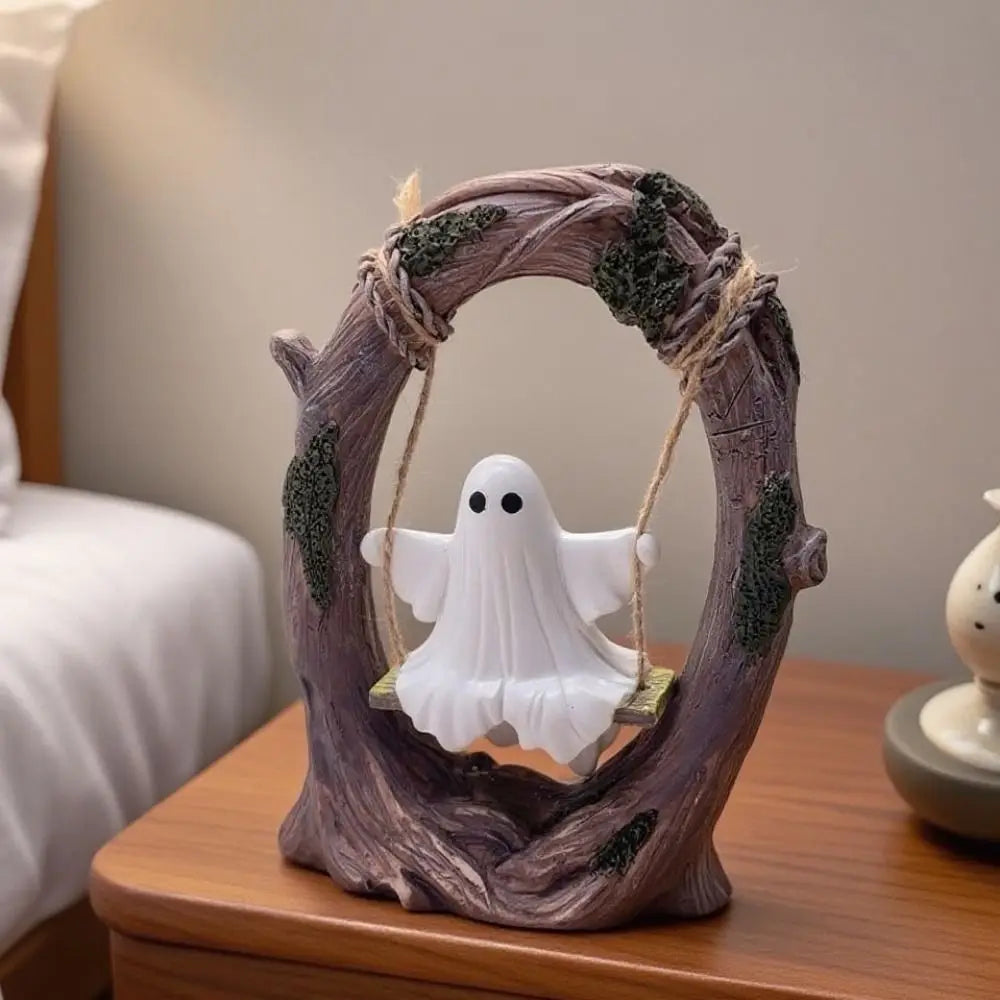 Halloween Themed Halloween Swing Ghost Ornament Handicraft Model Spooky Ghosts Decor Statue Collectible