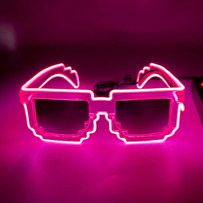 Funny Light Up Glasses Luminous LED Mosaic Glasses Men Women Halloween Party Supplies Glowing Glasses Neon Gafas Prpos