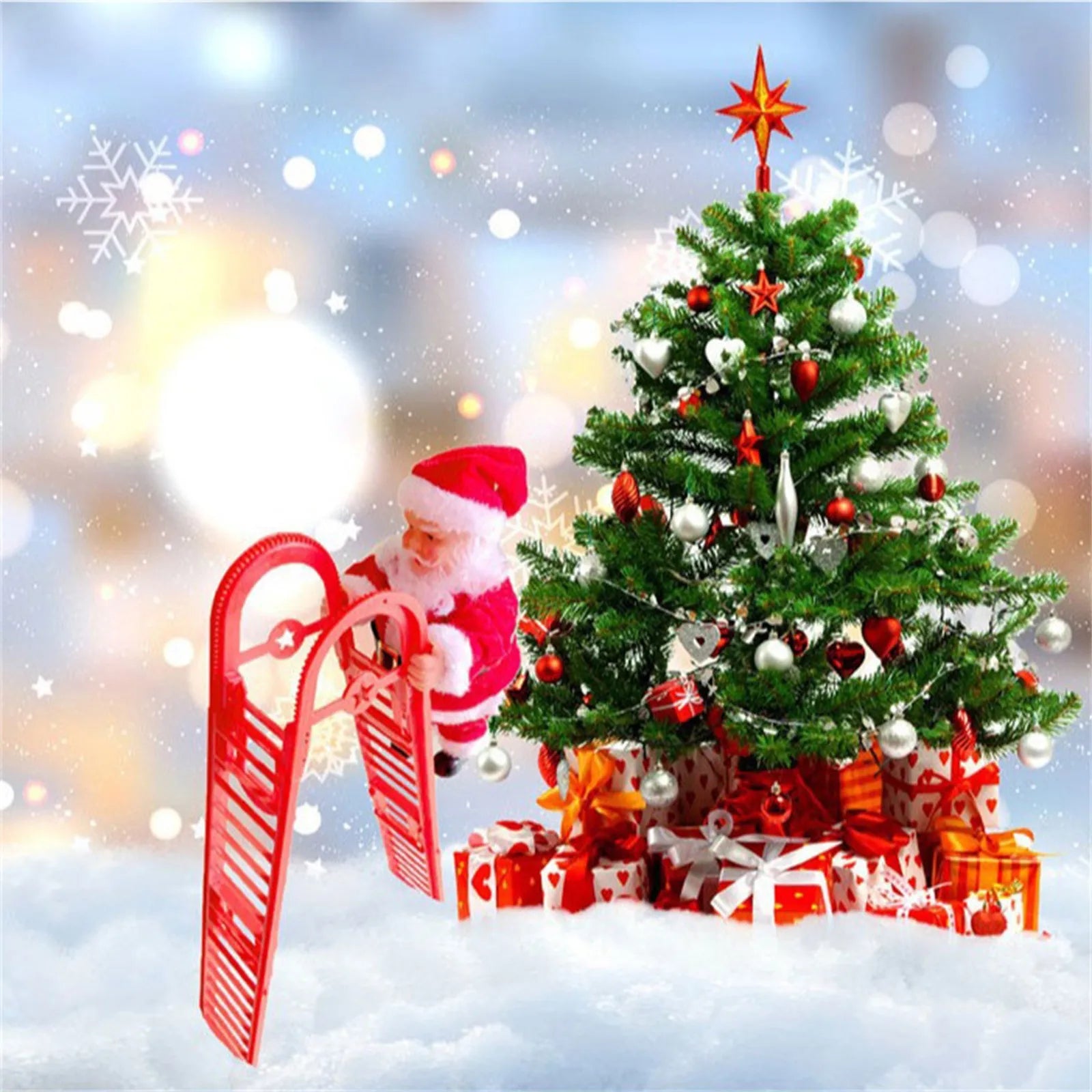 Christmas Decorations Electric Climbing Ladder Santa Claus Climbing Rope Santa Claus Christmas Gift Decoration Xmas Ornament Toy