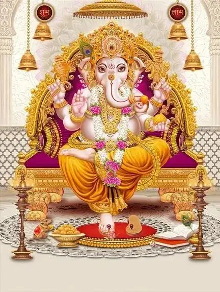 God Ganesha Canvas Wall Art God Series Religious Temple Print for Living Room Decor