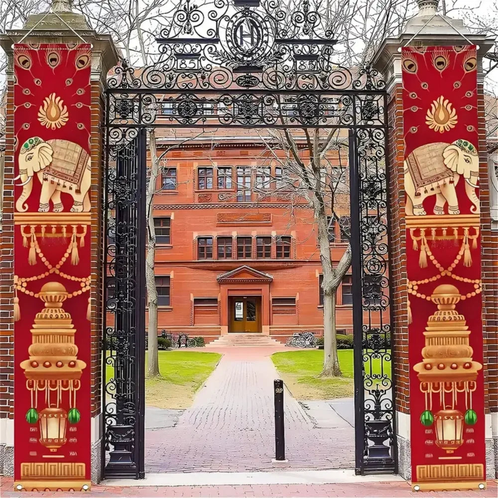 Indian Diwali Festival, Festive Porch Banners, Festive Decor For Welcoming Porch Drapes, Outdoor Courtyard Party Backdrop