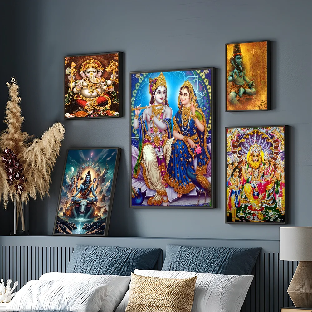 Hindu God Anime Posters Sticky Whitepaper Sticker Room Decor