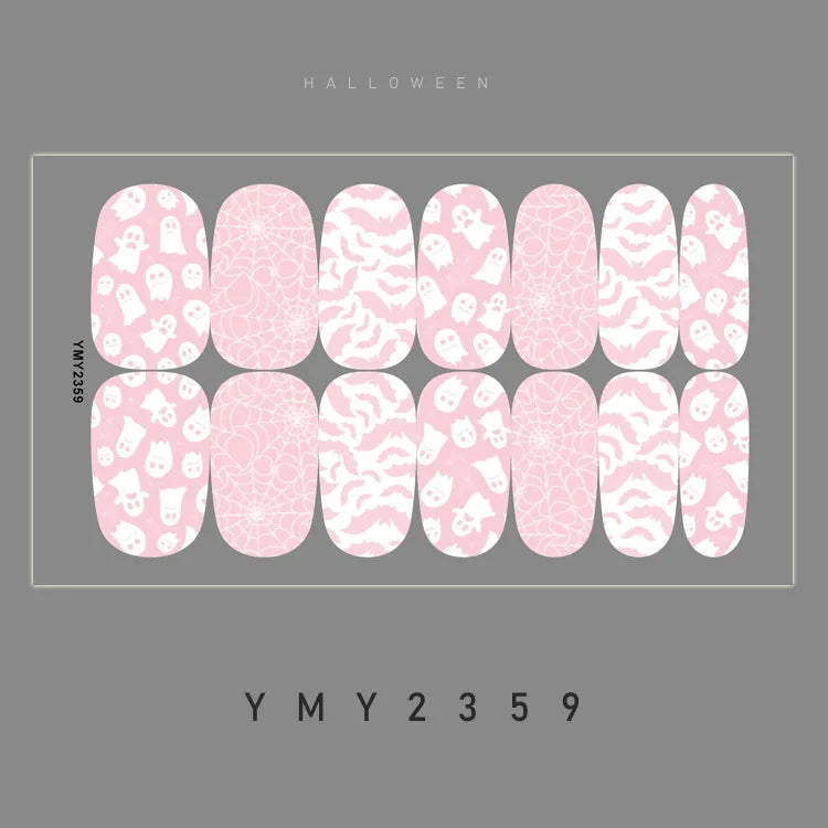 Baking Free Halloween Nail Stickers Full Sticker Fashion Nail Art Jewelry  Pumpkin Ghost Wholesale Applique Nail Sticker
