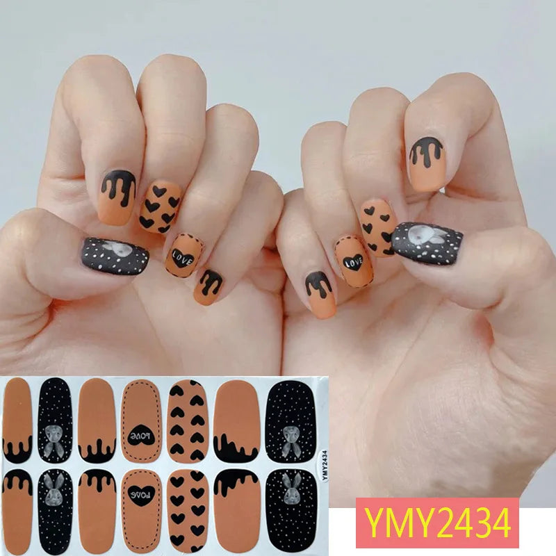 Baking Free Halloween Nail Stickers Full Sticker Fashion Nail Art Jewelry  Pumpkin Ghost Wholesale Applique Nail Sticker