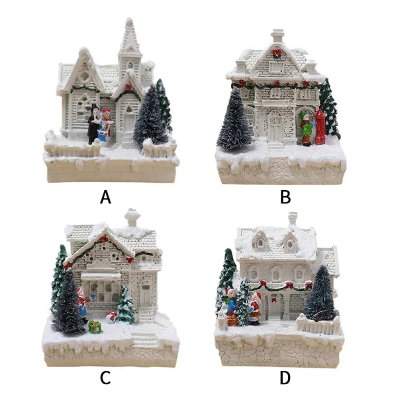 Christmas Light House Christmas Village Decoration For Home Xmas Gifts Christmas Ornaments New Year 2025 Natale Navidad Noel