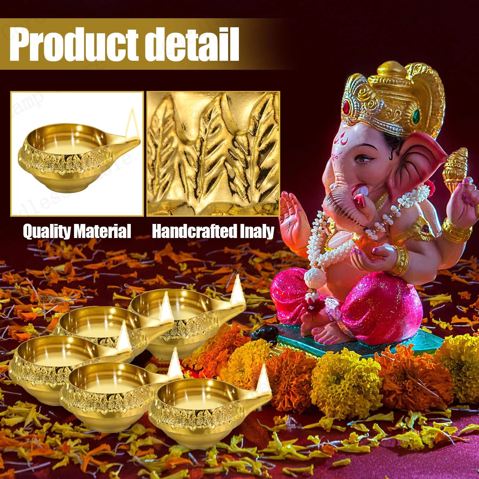 4-50Pcs Diwali Diya Lamp Brass Oil Lamp