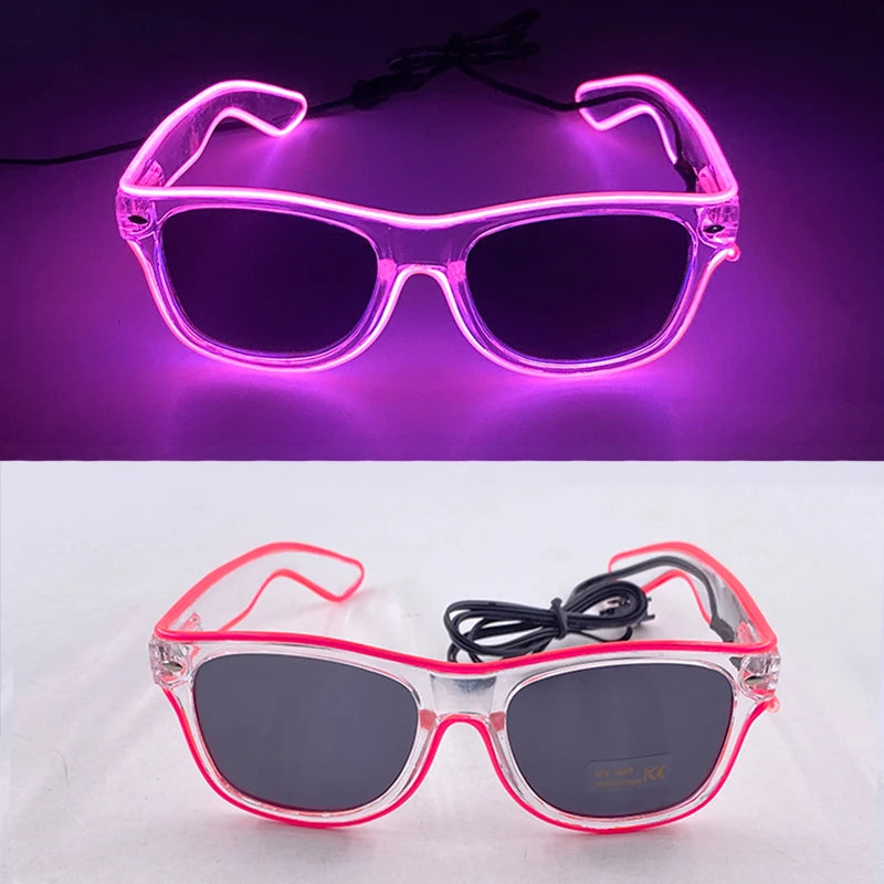 Funny Light Up Glasses Luminous LED Mosaic Glasses Men Women Halloween Party Supplies Glowing Glasses Neon Gafas Prpos