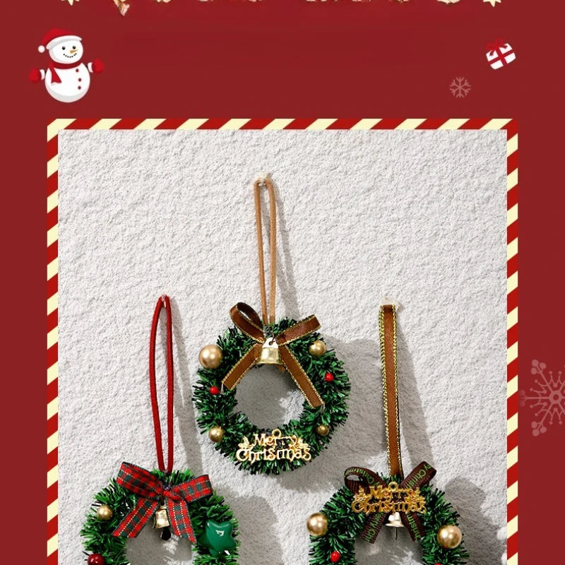 Christmas decoration car ornaments bells, Christmas tree decorations, atmosphere window layout, pendant mini wreaths