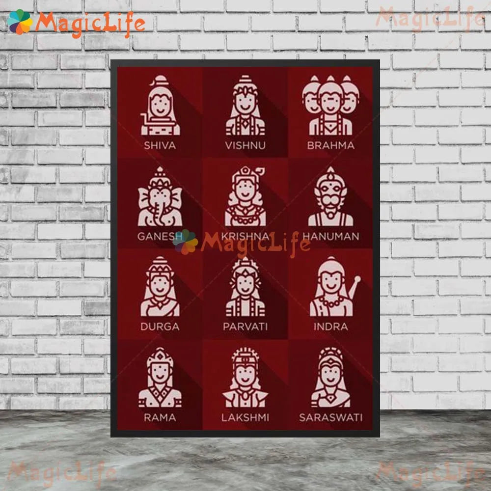 Hinduism India Diwali Religion Buddhism Wall Art Canvas Painting Posters Prints Wall Pictures For Living Room Decor Unframed