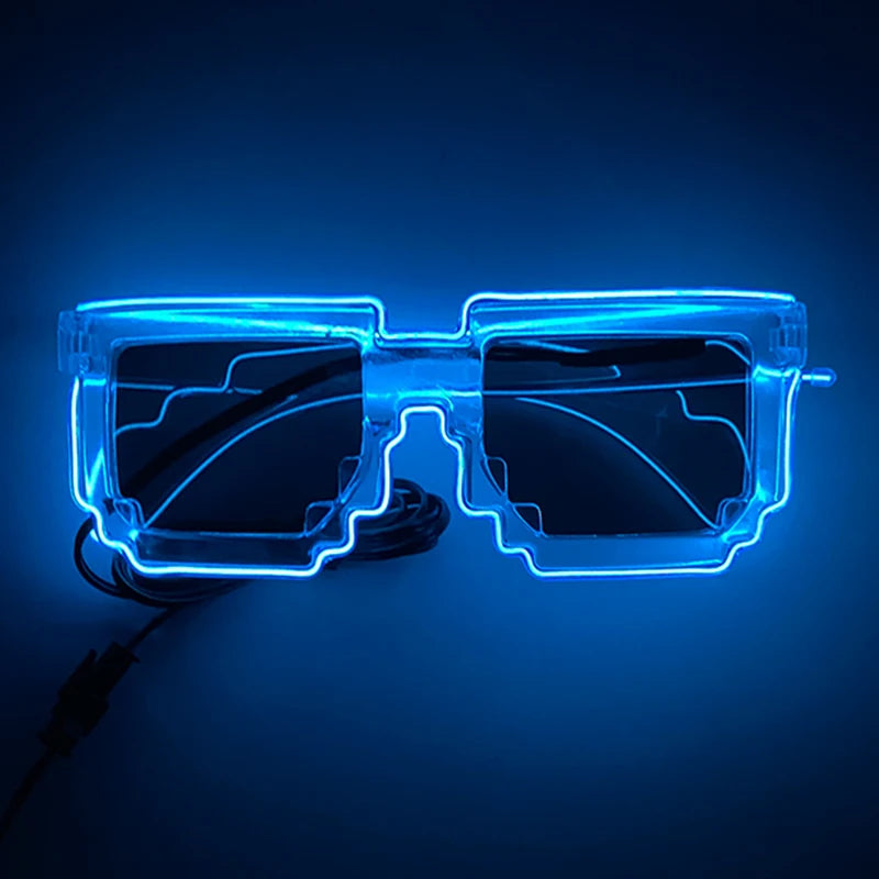 Funny Light Up Glasses Luminous LED Mosaic Glasses Men Women Halloween Party Supplies Glowing Glasses Neon Gafas Prpos