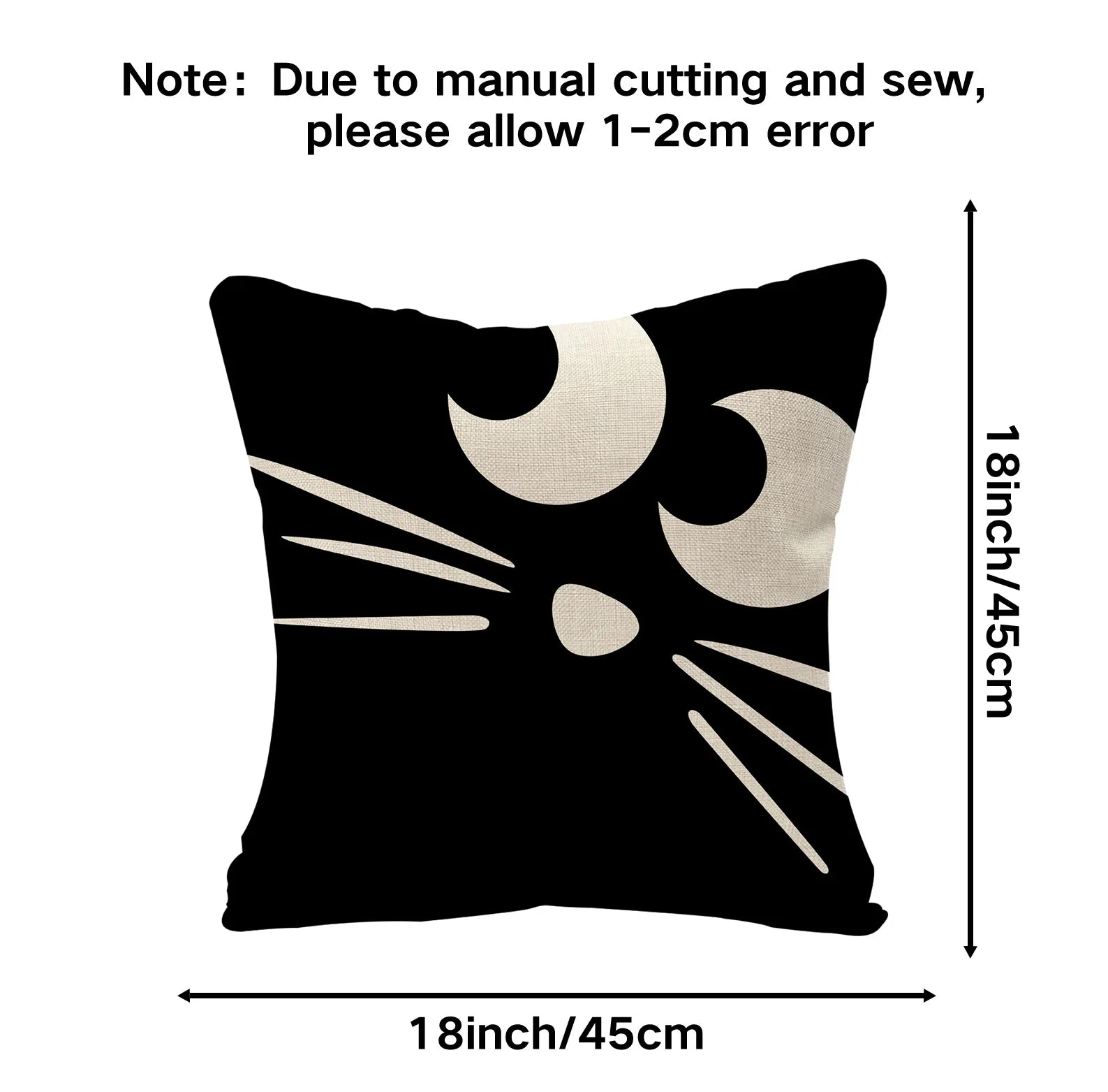 2024 New Linen Halloween Fall Cushion Cover 45x45cm Farmhouse Cat Witch Home Throw Pillow Covers For Home Room Couch Decor