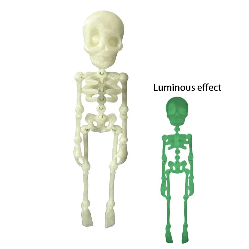 Poseable Skeleton Fridge Magnet Goth Human Skeletons Model with Movable Joints Funny Articulated Fridge Sticker Halloween Decor