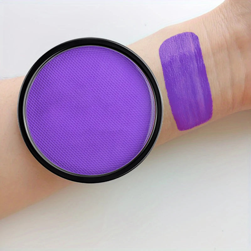 30g Water-Activated Body Makeup Face Paint Set 3-Piece with Brushes Mixing Palette for Halloween Christmas Costume Party Cosplay