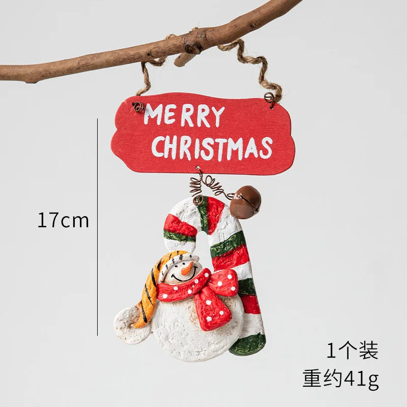 Christmas Resin Tree Decorations Santa Snowman Angel Pendant Ornament DIY Kids Toys Noel Navidad Kerst 2023
