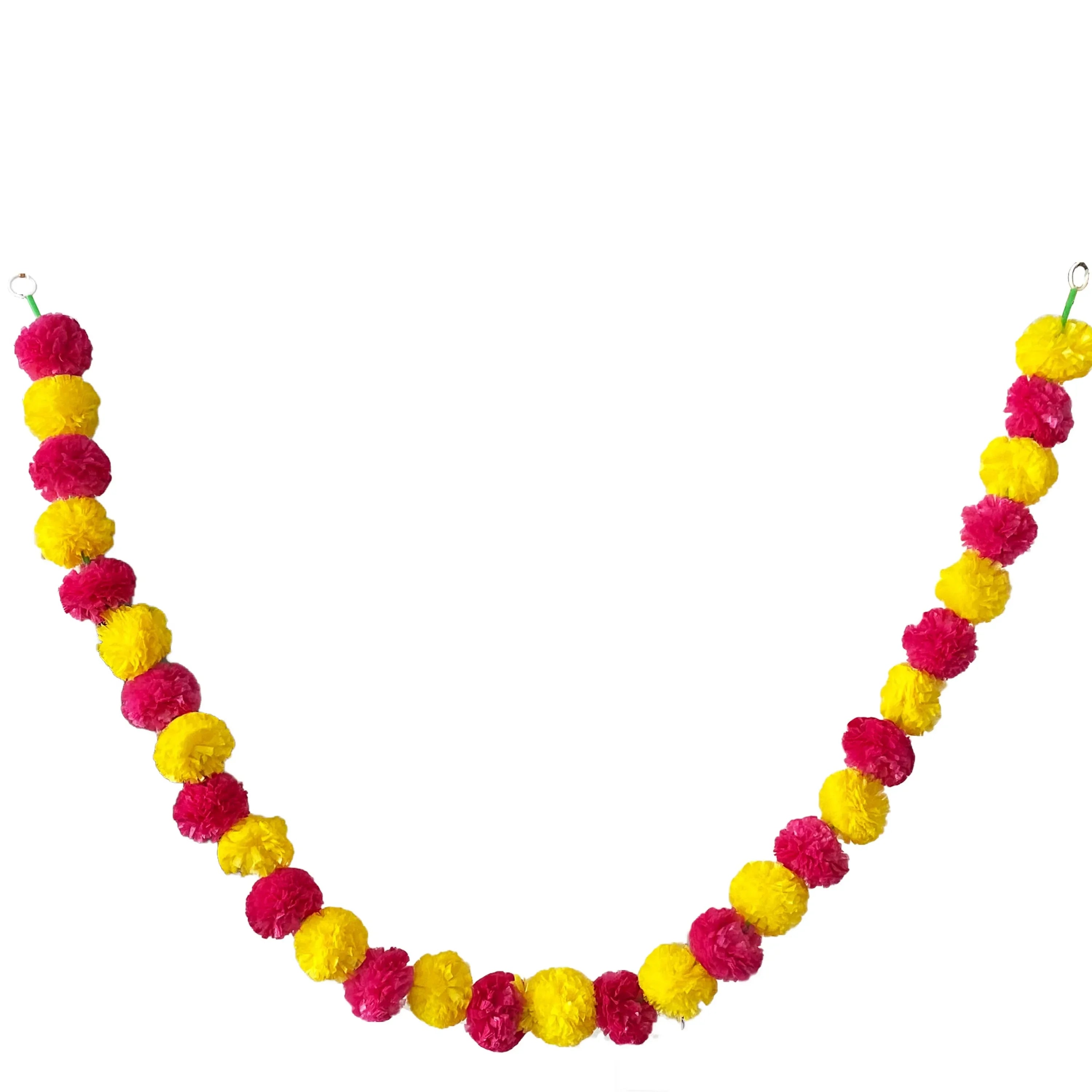 2 Pcs Marigold Flower Garland with бо Flowers for Diwali