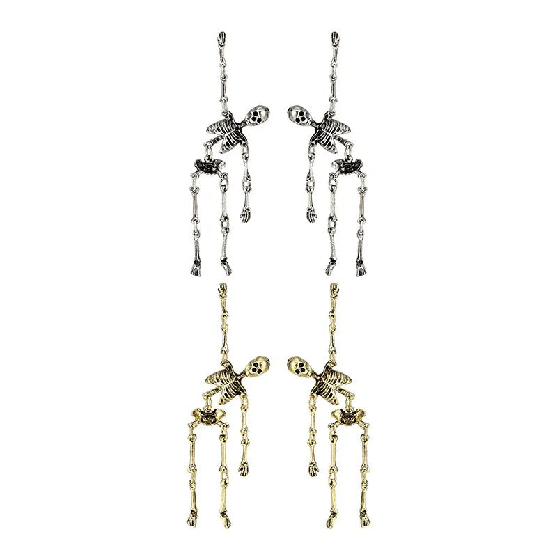 European and American Halloween horror funny personality skeleton frame earrings exaggerated stud earrings wholesale