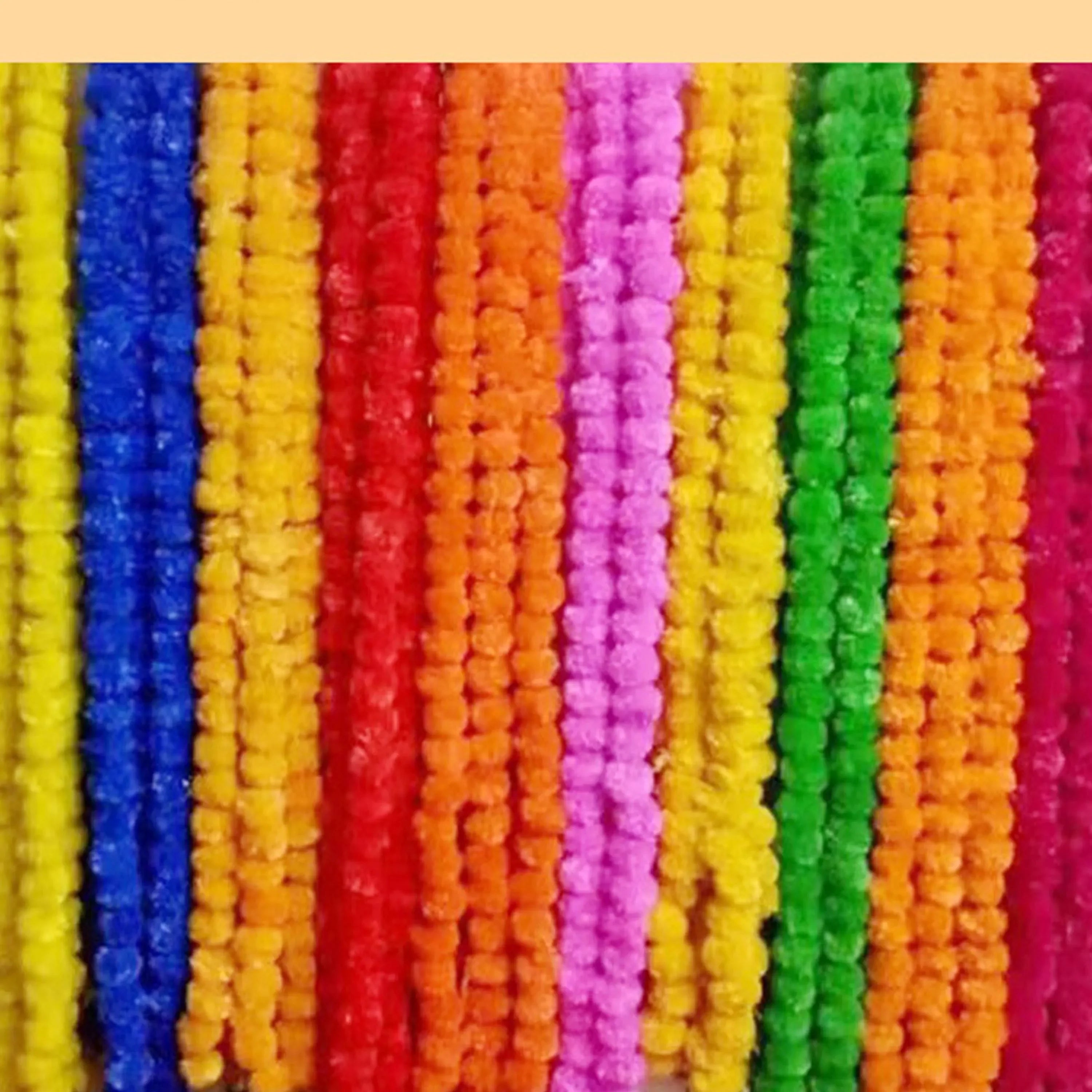 2 Pcs Marigold Flower Garland with бо Flowers for Diwali