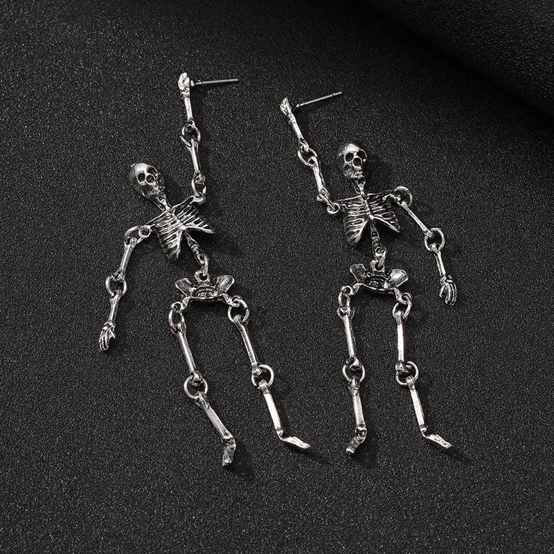 European and American Halloween horror funny personality skeleton frame earrings exaggerated stud earrings wholesale