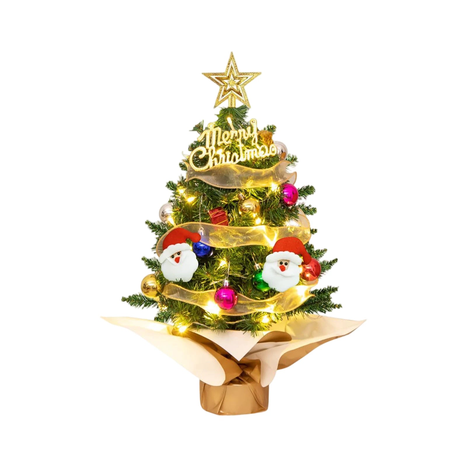 Christmas Tree Set Christmas Decor With Lights Desktop Mini Christmas Tree Ornaments New Year Party Decoration Gift Navidad