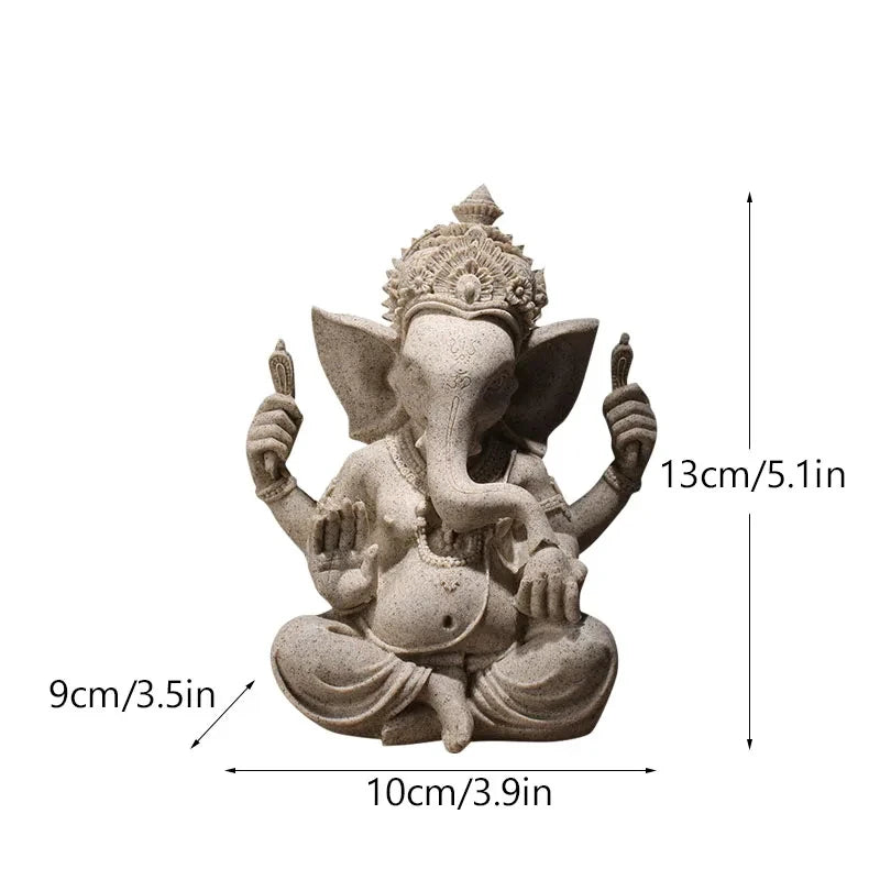 Sandstone Indian Ganesha  God Statue Religious Hindu  Shop Office Home Decoration Crafts