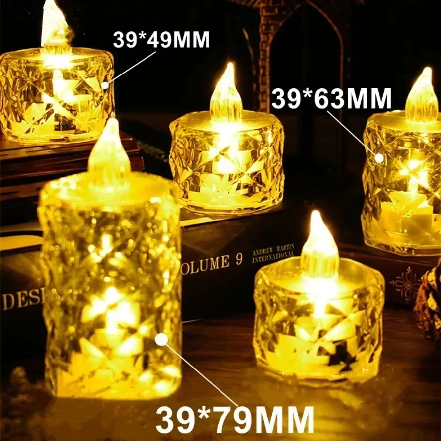 24-1PCS Flameless LED Light Candle LED Crystal Candle Light Electronic Night Lamp Dating Party Holiday Home Wedding Decoration