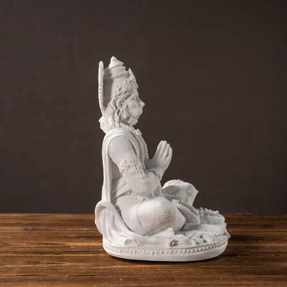 Sandstone White Hanuman Statue Hindu God Sculpture