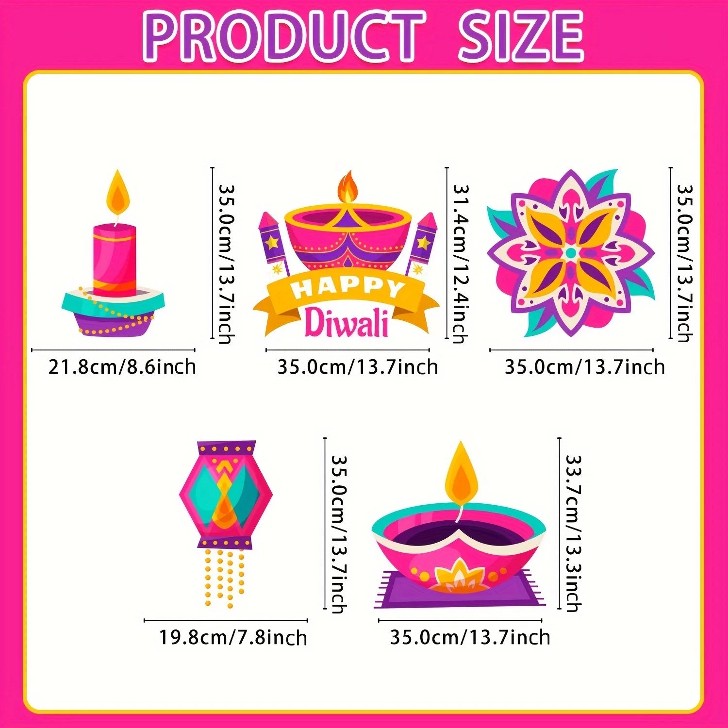 Happy Diwali Yard Sign Outdoor Colorful Yard Lawn Diwali Yard Decorations with Plastic Rods for Yard Diwali Party Outdoor Indian