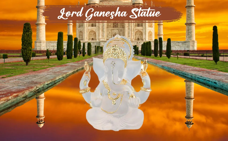 Divine Ganesha Statue God Decor Luxury Hindu Temple Art Altar Showpiece Gift for Blessings Meditation