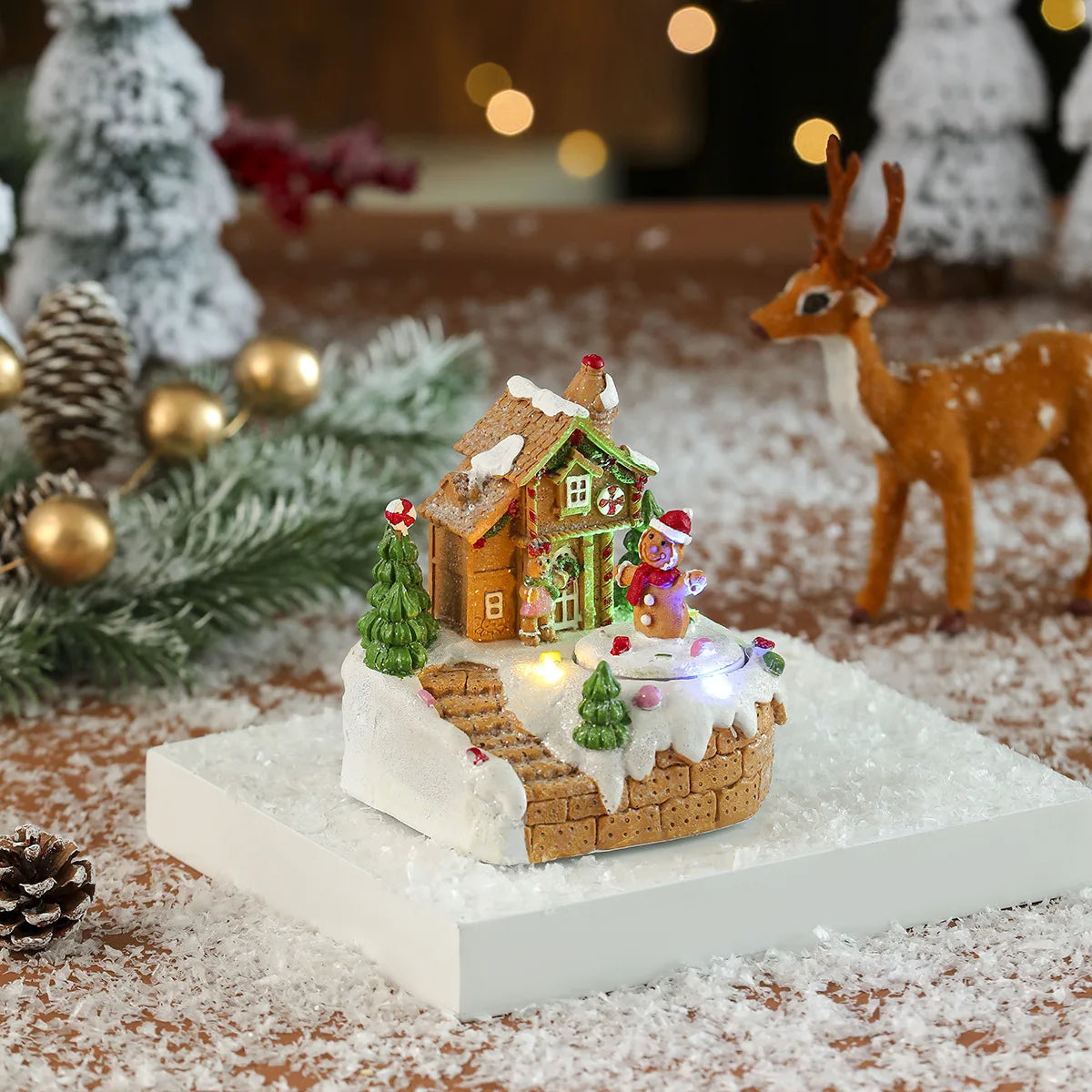 New Christmas decorations electric music, illuminated houses, LED lights, snow houses, Christmas ornaments gifts