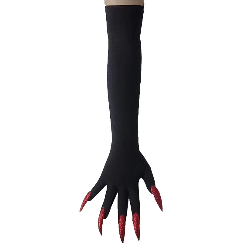 Cool Halloween gloves long ghost claw dress up gloves fashionable red long nails Cosplay Halloween funny gloves A529