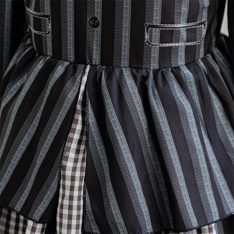 Children Wednesday Costume Girls Black Gothic Family Clothes Halloween Cosplay Costume for Kids Easter Carnival Fancy Dress Up