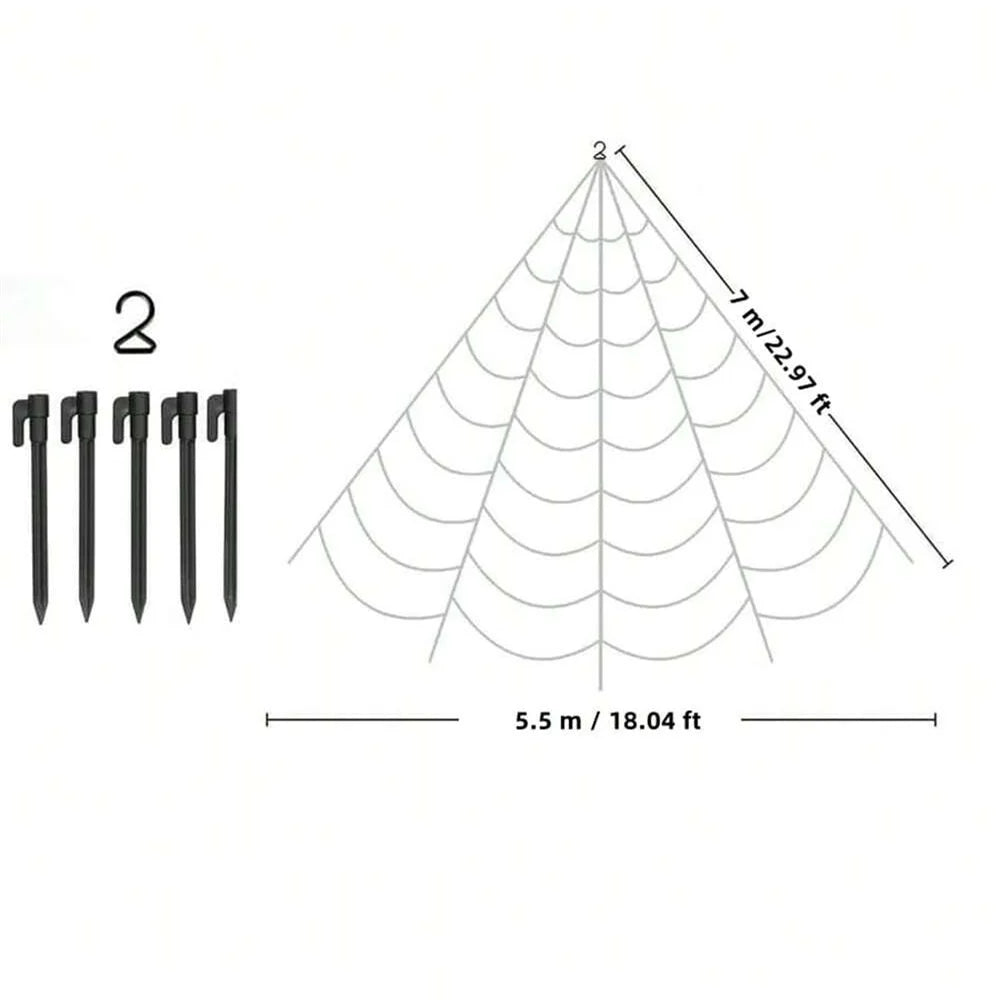 Halloween Decoration Outdoor Triangle Spider Web, Indoor Cleaning Home Yard Party Haunted House Garden Lawn Decorations