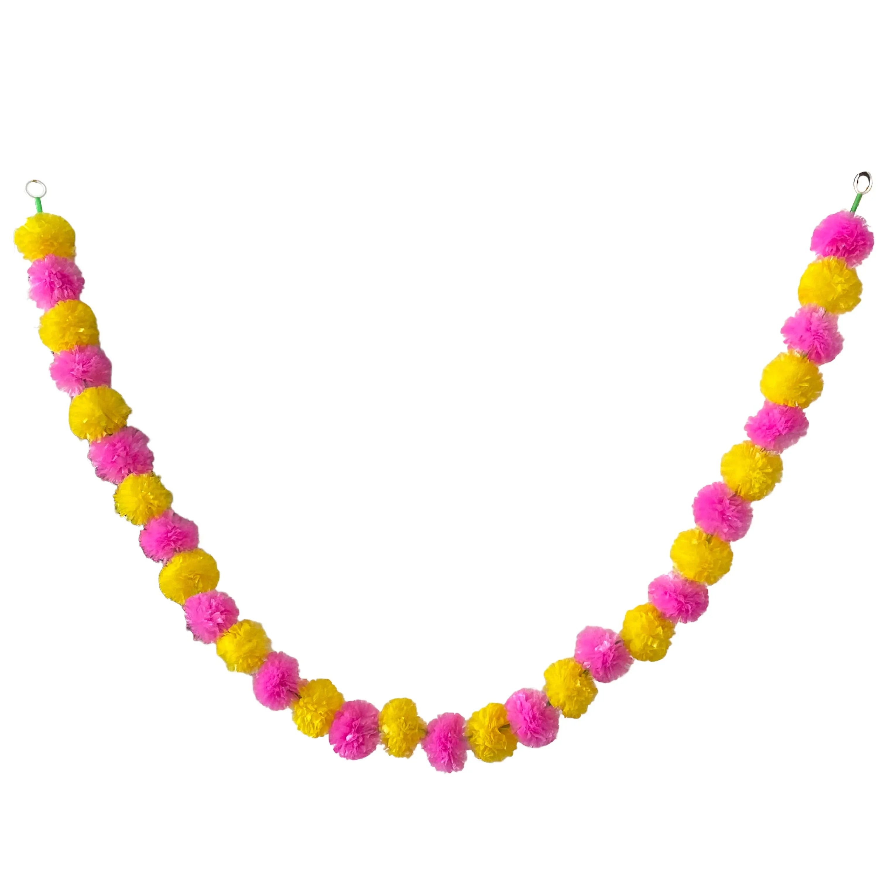 2 Pcs Marigold Flower Garland with бо Flowers for Diwali