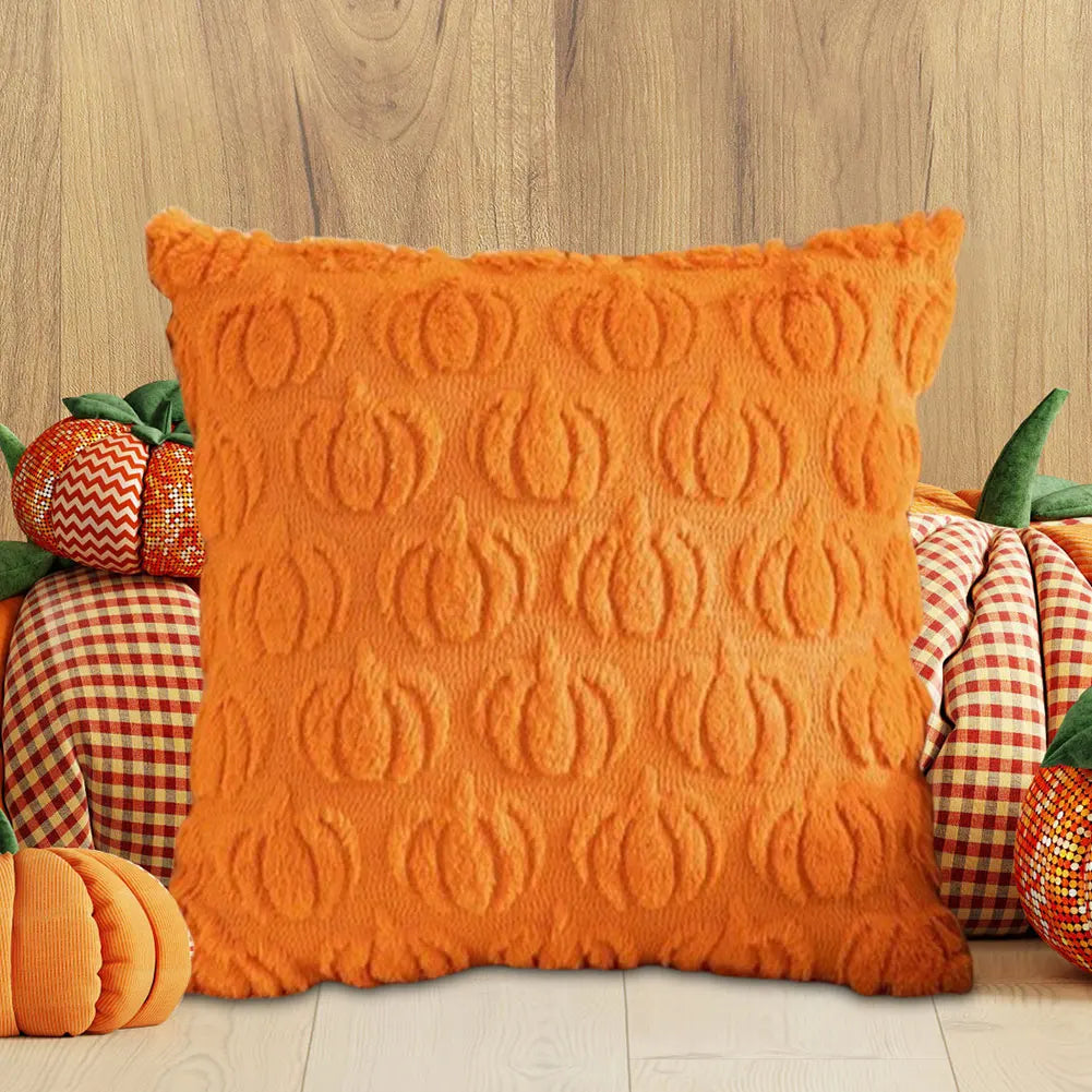 Halloween Linen Cushion Cover Trick or Treat Theme Pillowcase Cartoon Pumpkin Ghost Pillow Cover Halloween Party Home Decoration