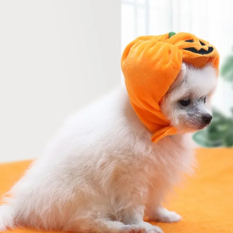 Cute Pet Pumpkin Hat Halloween Pet Dog Cat Hat Dress Up Headdress Small Dog Cat Cosplay Costume Funny Party Pet Decorative Hat