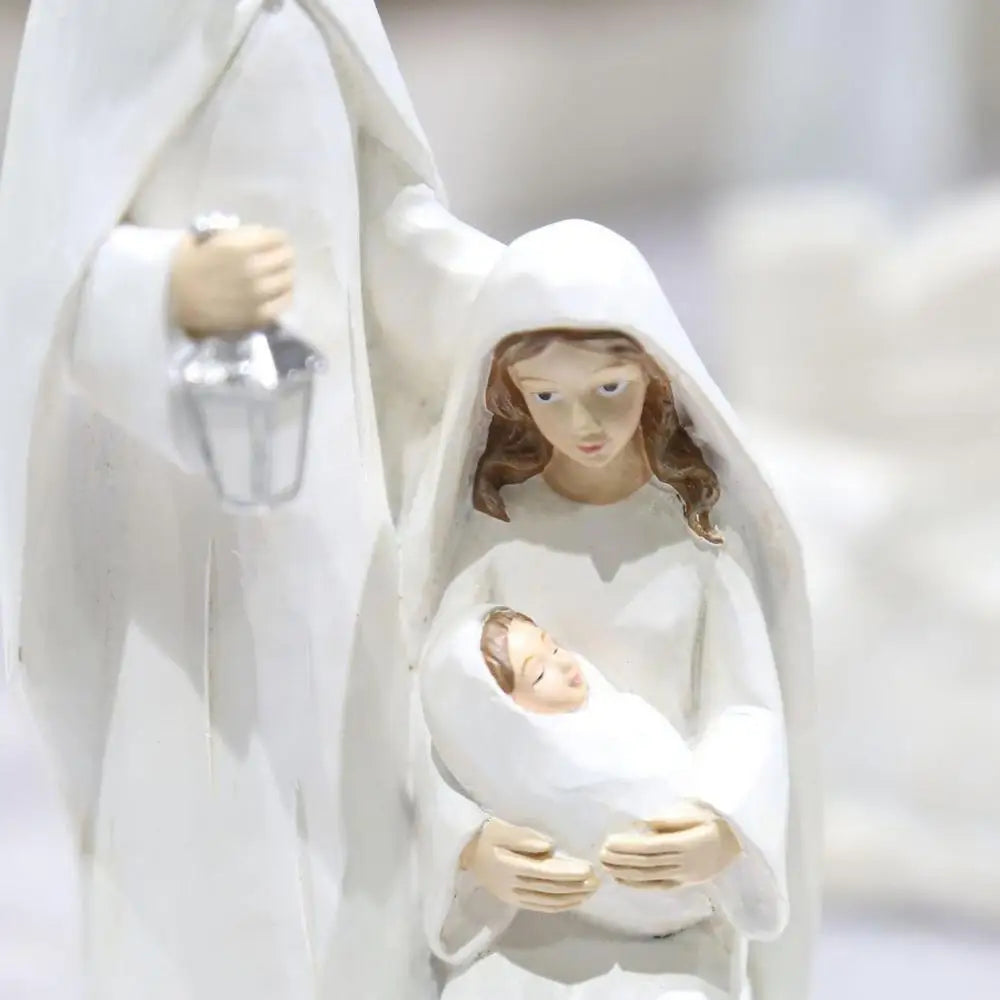 Christmas Holy Family FigurinesPiece Nativity Scene Figurine Wooden Christmas Religious Art Decor Statue Suitable For Home