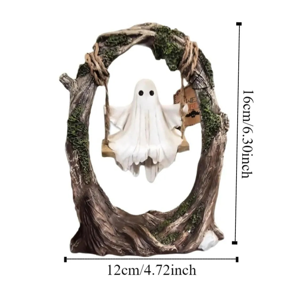 Halloween Themed Halloween Swing Ghost Ornament Handicraft Model Spooky Ghosts Decor Statue Collectible