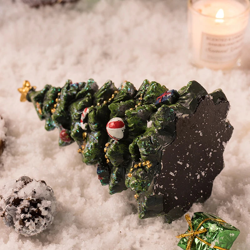 Christmas Tree Decorations Resin Sculpture Home Statues Figurines Christmas Trees Living Room Ornaments Table Desk Accessories