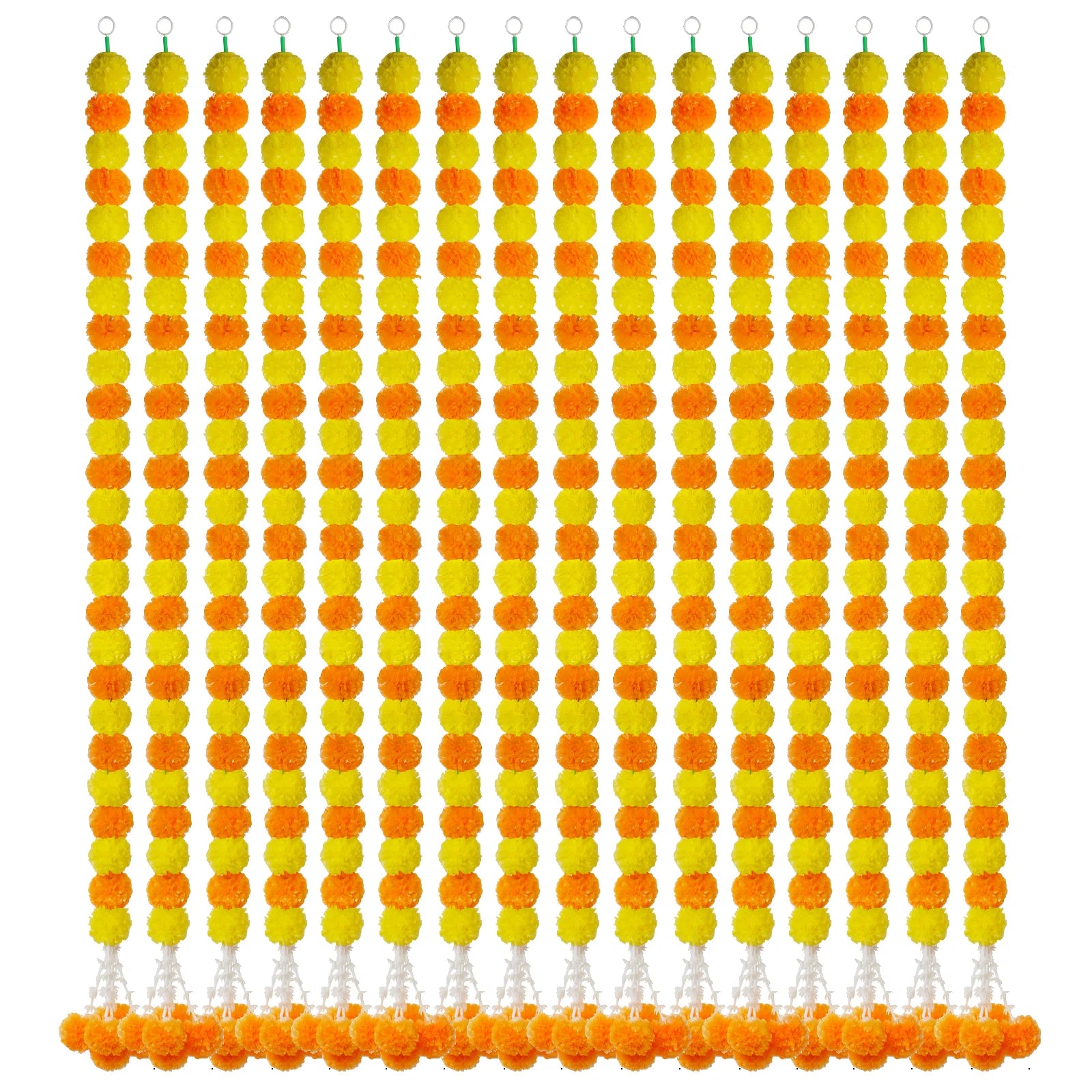 5-50pcs Marigold Flower Garlands Artificial Flower Garland for Indian Décor,Pooja, Diwali, Fiesta Day of The Dead, Mexican Party