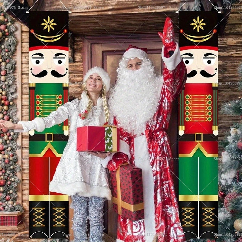 Christmas Hanging Door Nutcracker Soldier Happy Home 2025 Christmas Door Decoration Navidad Notal Noel Ornaments 2026 New