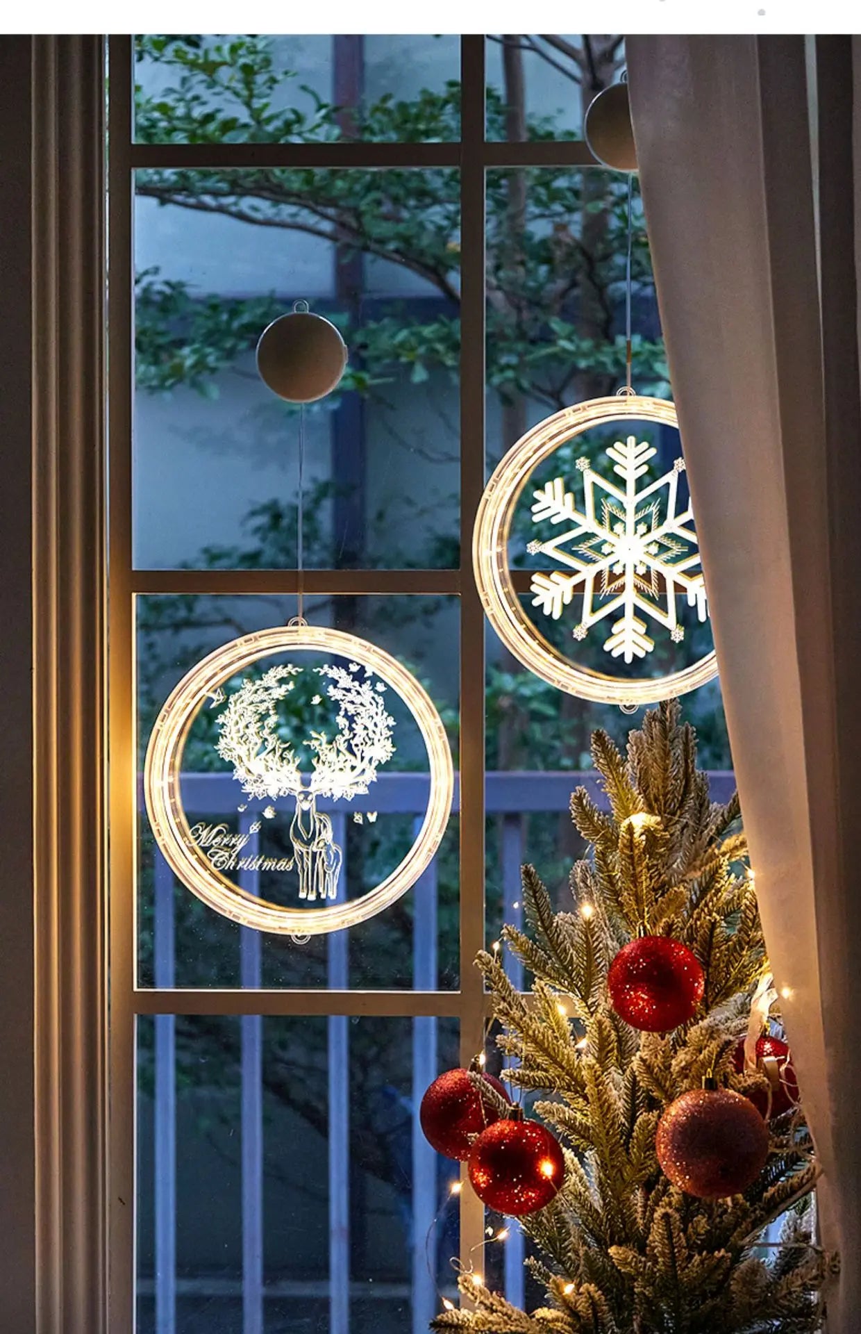 Christmas Transparent Luminous Night Lights, Festive Scene Atmosphere Decoration and Hanging Ornament Store