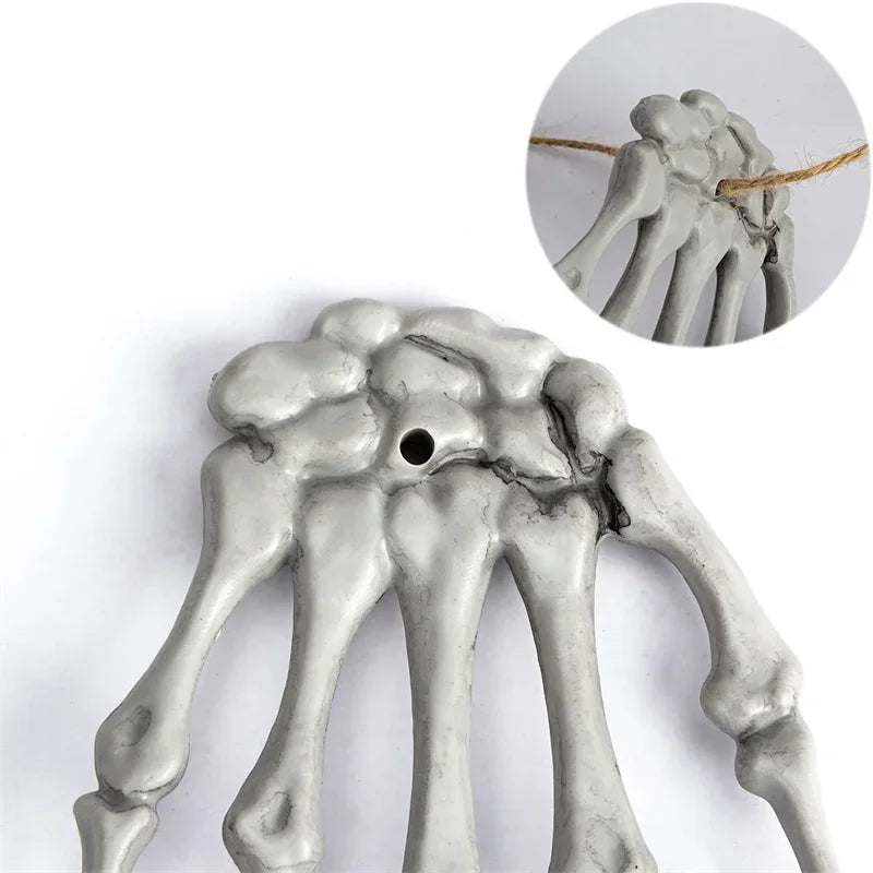 1-6Pair Halloween Skeleton Hand Scary Realistic Hand Bone Skull Decors Party Haunted House Halloween Terror Decoration Props