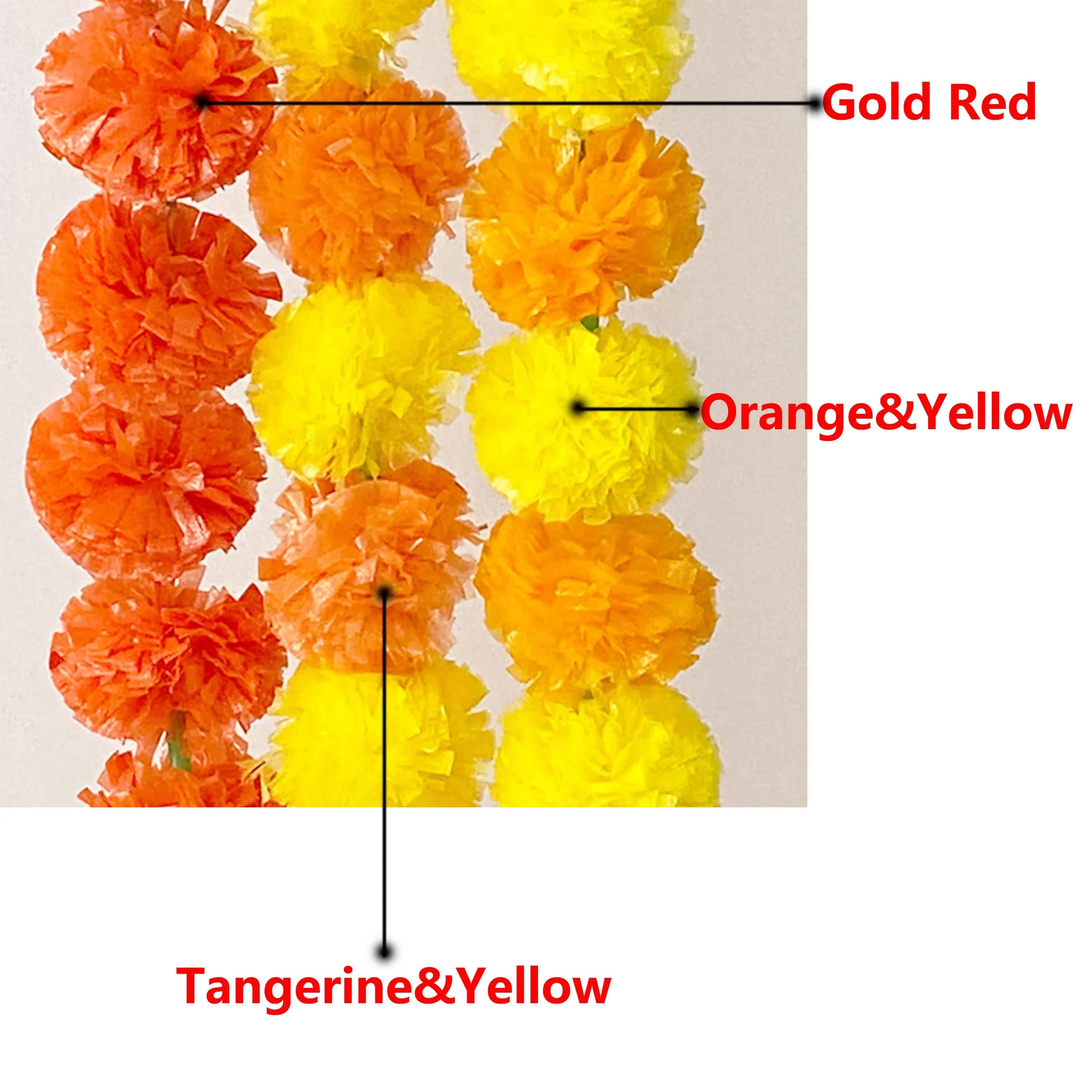 2 Pcs Marigold Flower Garland with бо Flowers for Diwali