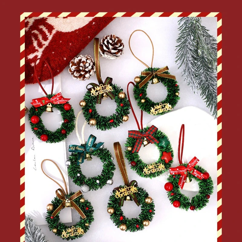 Christmas decoration car ornaments bells, Christmas tree decorations, atmosphere window layout, pendant mini wreaths