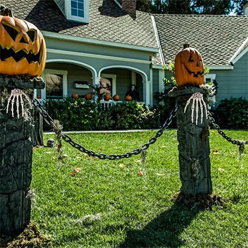 1-6Pair Halloween Skeleton Hand Scary Realistic Hand Bone Skull Decors Party Haunted House Halloween Terror Decoration Props